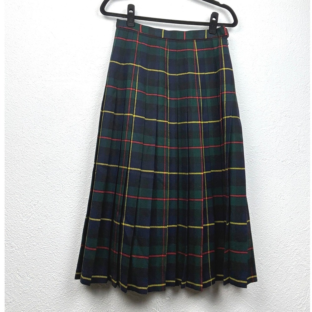 Barrie Tartan Wool Pleated Skirt - 16 - Made in Scotland Dark Academia Preppy
